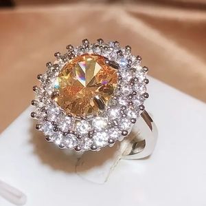 Stunning Simulated Faux Citrine & CZ Cocktail Ring and 🧡✨🤍✨🧡✨🤍✨🧡✨🤍. Wow!